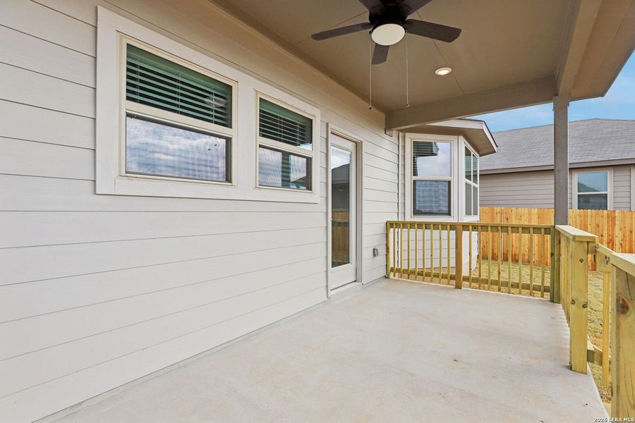 Exterior details and patio area of a home in Lark Canyon, New Braunfels (Image 28).