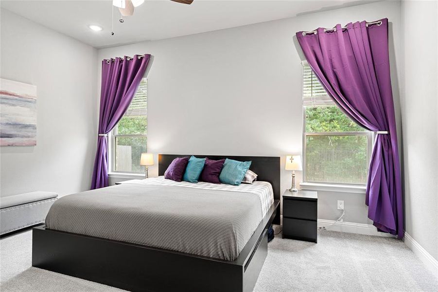 Room for largest king with windows on each side.