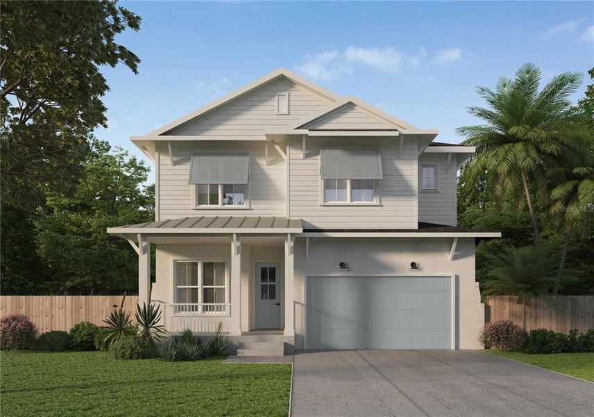 Front exterior of a new home in , Tampa, FL, highlighting curb appeal (Image 1). Front exterior of a new home in , Tampa, FL, highlighting curb appeal (Image 1).