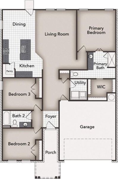 2D floor plan layout of this home in Harrington Trails, New Caney, TX (Image 2). 2D floor plan layout of this home in Harrington Trails, New Caney, TX (Image 2).