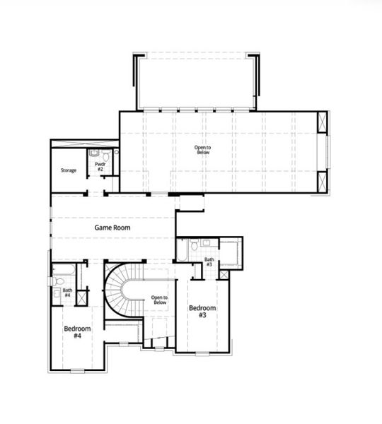 2D floor plan layout for the Palermo by Highland Homes in Furst Ranch, Flower Mound, TX (Image 30).
