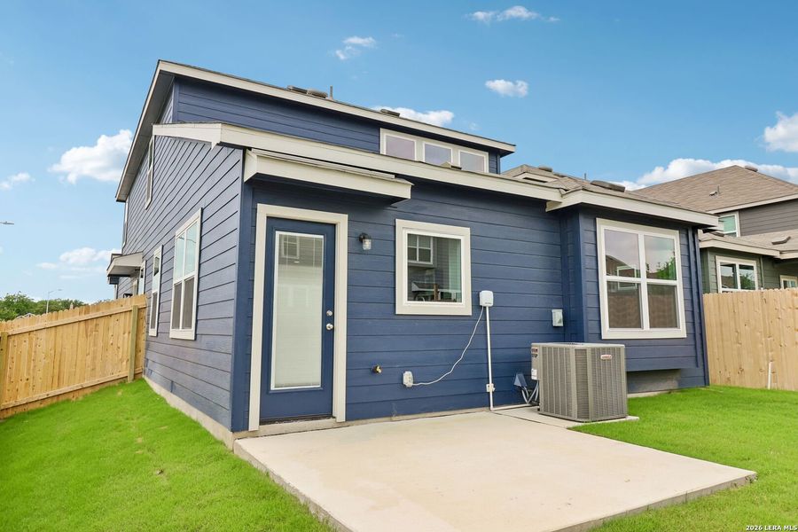 Exterior details and patio area of a home in Casinas at Gruene, New Braunfels (Image 14).