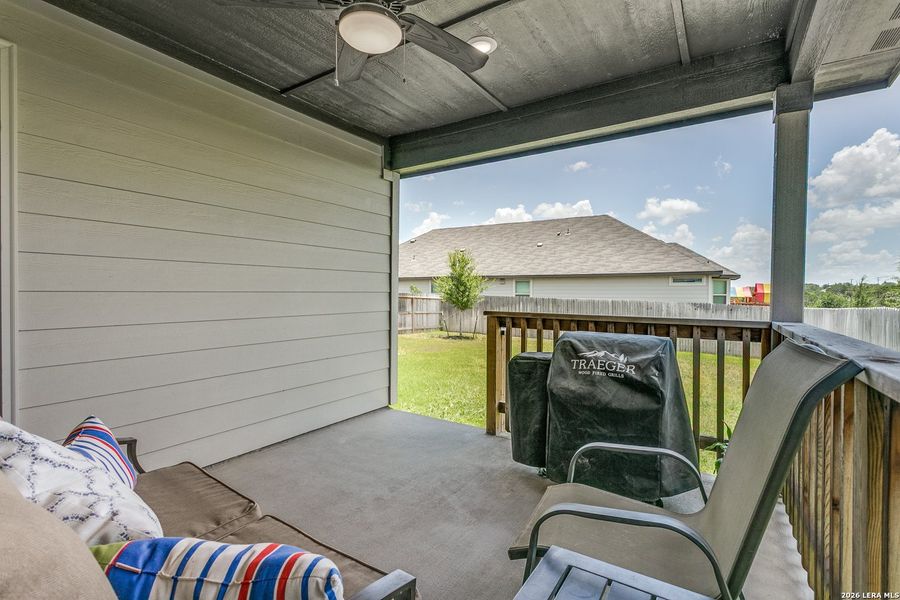 Exterior details and patio area of a home in Lark Canyon, New Braunfels (Image 3). Exterior details and patio area of a home in Lark Canyon, New Braunfels (Image 3).