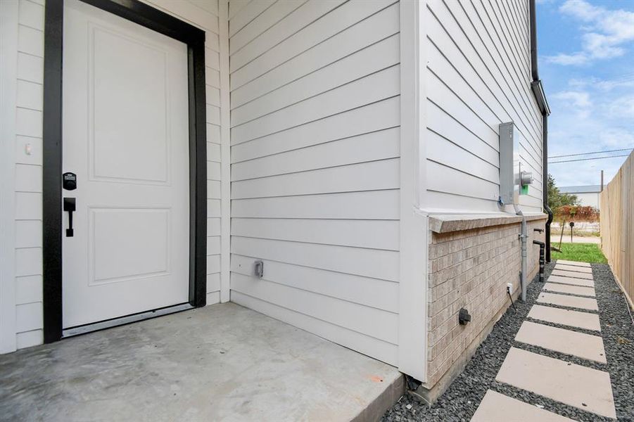 Private side entrance to the home.