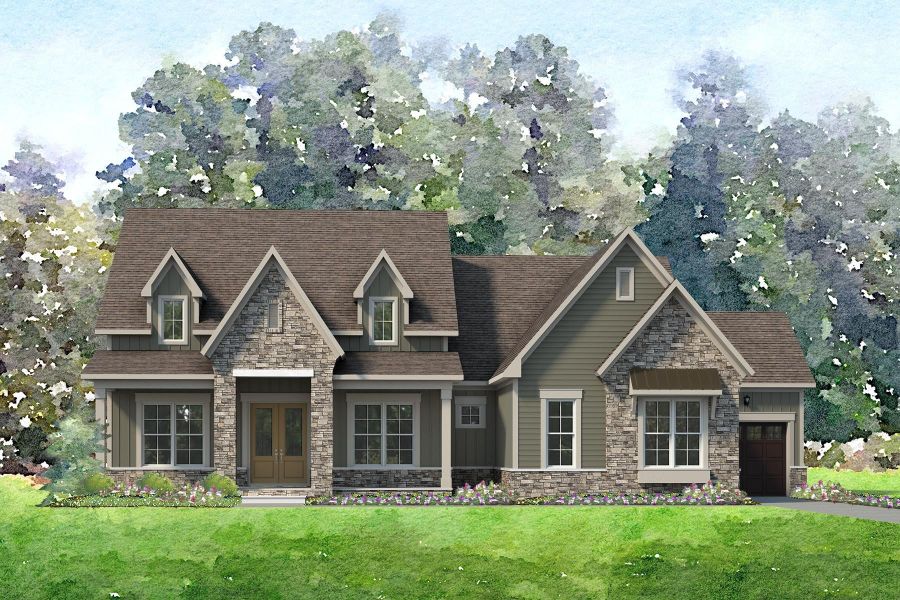 Representative exterior photo of a completed home built from the Belmont by Niblock Homes in Cordera, Concord, NC (Image 5).