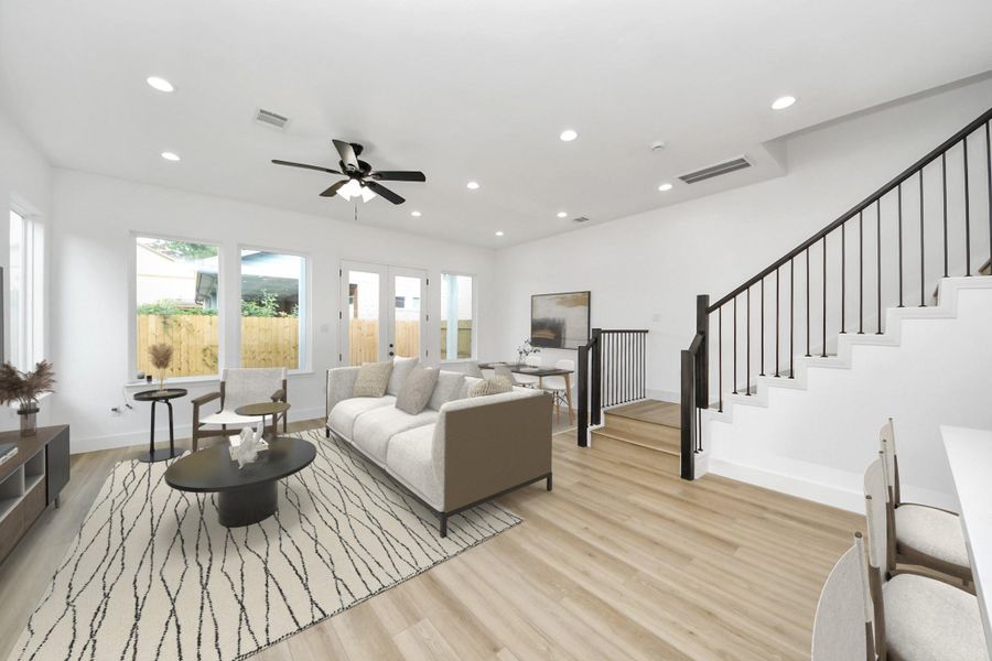 Ample natural light in the living room.