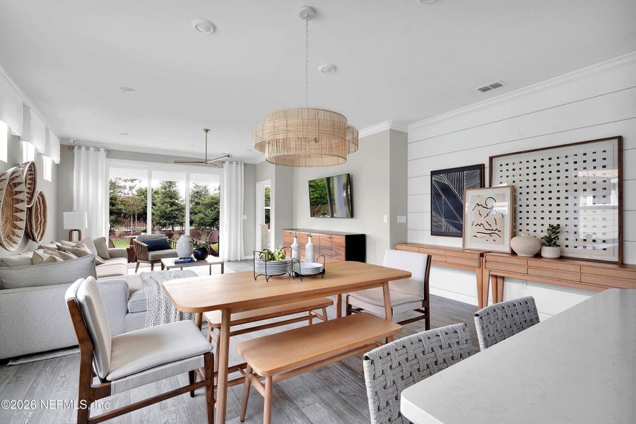 Furnished interior view inside a new home in Del Webb Wildlight, Yulee (Image 7).