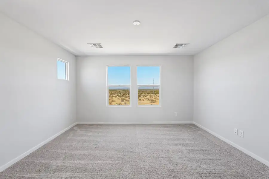 A room with windows.