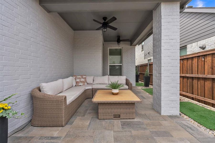 Exterior details and patio area of a home in Karis, Crowley (Image 3).