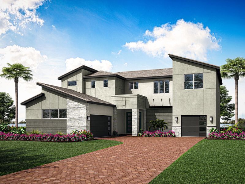 Representative exterior photo of a completed home built from the Palacio by Mattamy Homes in Tradition, Port St. Lucie, FL (Image 2). Representative exterior photo of a completed home built from the Palacio by Mattamy Homes in Tradition, Port St. Lucie, FL (Image 2).