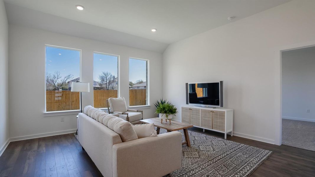 Furnished interior view inside a new home in Rosenbusch Ranch, Leander (Image 10). Furnished interior view inside a new home in Rosenbusch Ranch, Leander (Image 10).