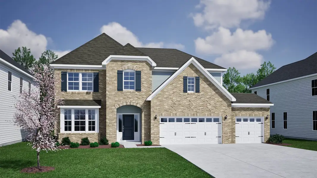 Representative exterior photo of a completed home built from the Savannah - Vanguard Collection by Mungo Homes in Scotts Hill Village, Wilmington, NC (Image 28).