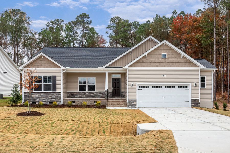 Representative exterior photo of a completed home built from the Clarion by Caviness & Cates Communities in Maggie Way, Wendell, NC (Image 5).