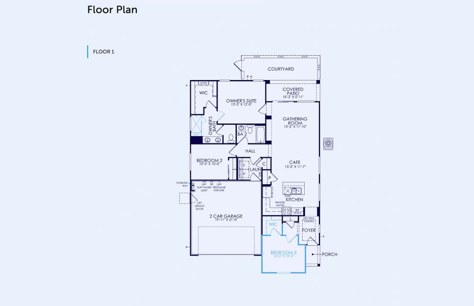 2D floor plan layout of this home in Sun City Festival, Buckeye, AZ (Image 2). 2D floor plan layout of this home in Sun City Festival, Buckeye, AZ (Image 2).