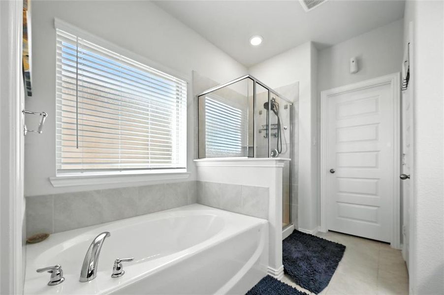Garden Tub and Separate Shower with large walk in closet