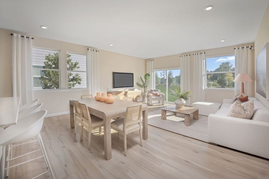 Representative furnished interior of a home built from the 1601 Modeled by KB Home in Brooks Mill - Edge Series, Durham (Image 8). Representative furnished interior of a home built from the 1601 Modeled by KB Home in Brooks Mill - Edge Series, Durham (Image 8).
