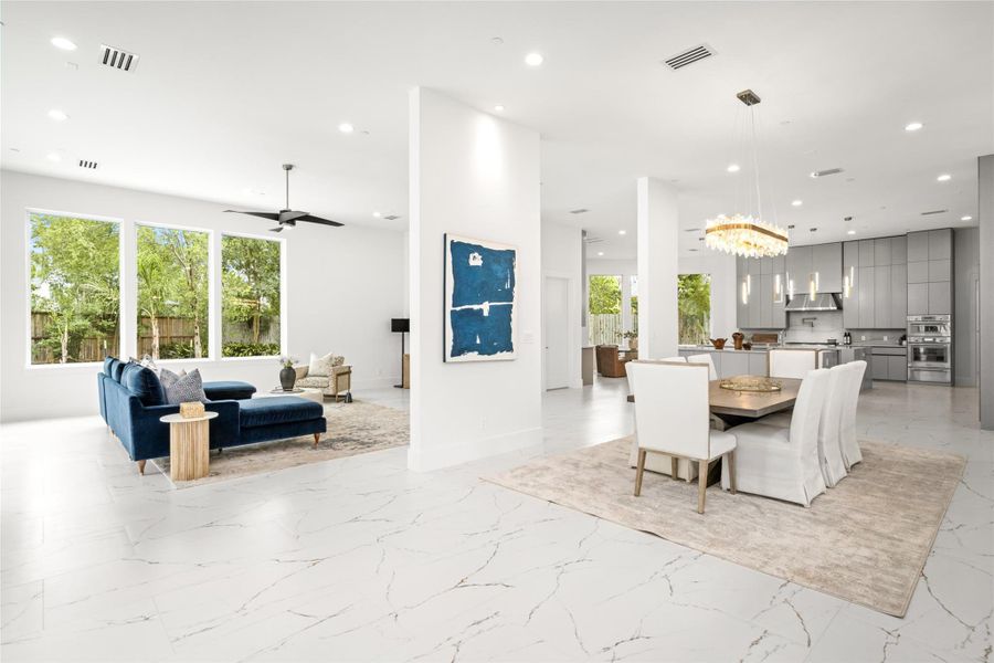 The effortless flow between gathering spaces is perfectly suited for hosting, offering generous room for guests to circulate, connect, and celebrate. The effortless flow between gathering spaces is perfectly suited for hosting, offering generous room for guests to circulate, connect, and celebrate.