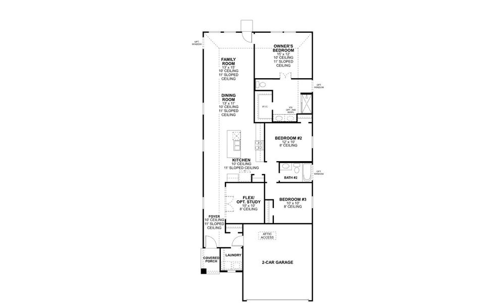 2D floor plan layout of this home in Lane Ranch, Sanger, TX (Image 2).