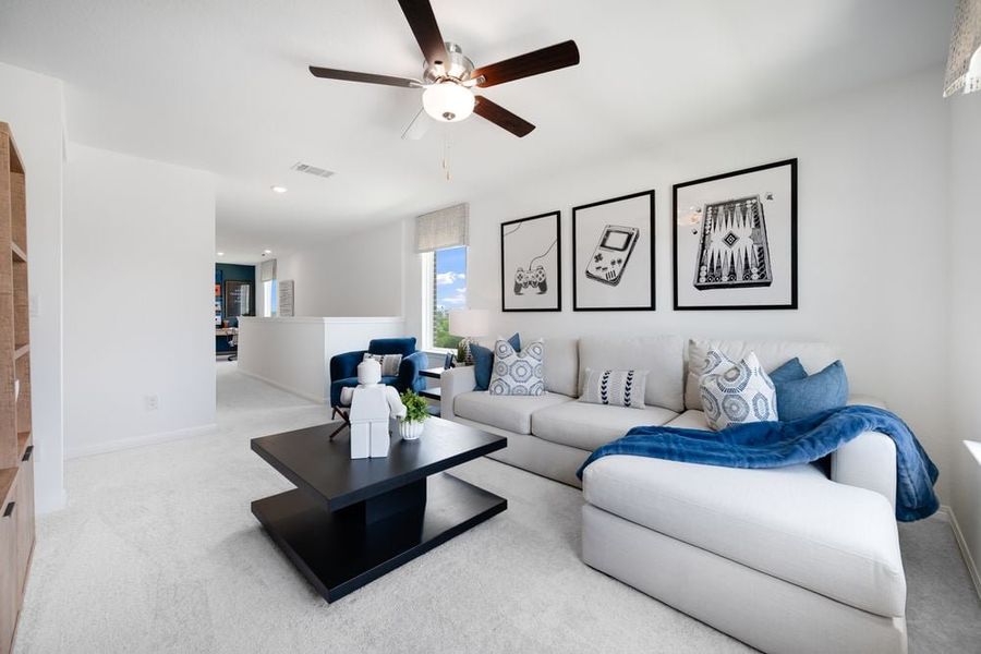 Furnished interior view inside a new home in Village Grove, Dripping Springs (Image 14). Furnished interior view inside a new home in Village Grove, Dripping Springs (Image 14).