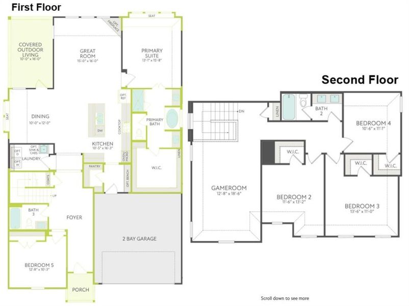 2D floor plan layout of this home in Discovery Collection at View at the Reserve, Mansfield, TX (Image 3). 2D floor plan layout of this home in Discovery Collection at View at the Reserve, Mansfield, TX (Image 3).