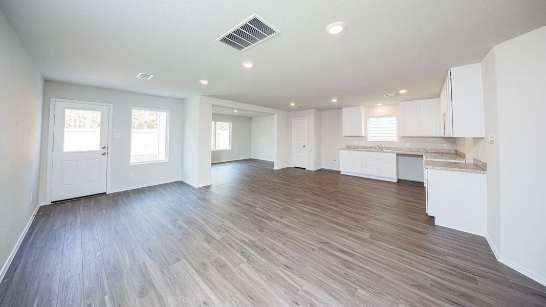 Family Room to Dining Area, Kitchen, and Flex Room Family Room to Dining Area, Kitchen, and Flex Room