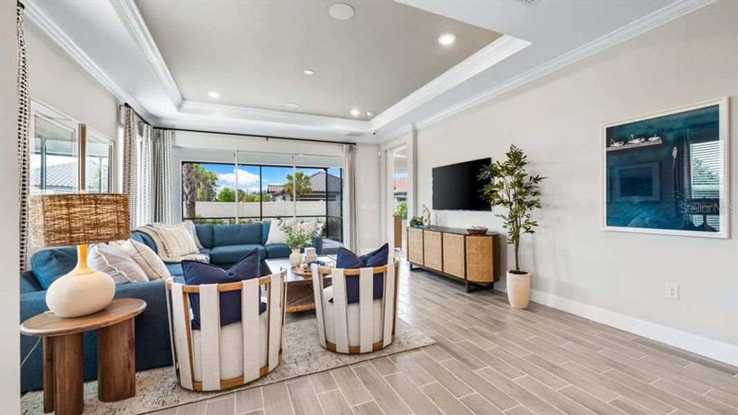 Furnished interior view inside a new home in Esplanade at Wiregrass Ranch, Wesley Chapel (Image 34).