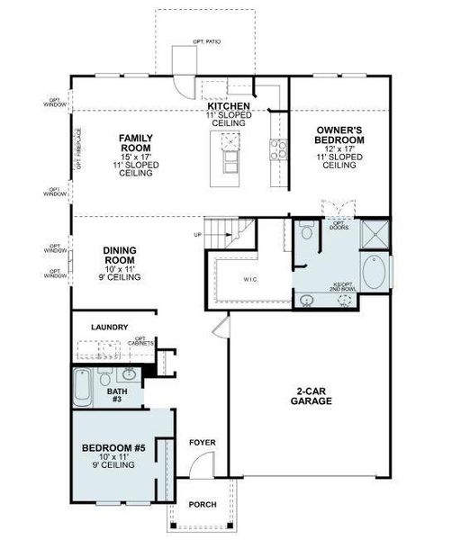 2D floor plan layout of this home in Woodstone, Providence Village, TX (Image 3). 2D floor plan layout of this home in Woodstone, Providence Village, TX (Image 3).