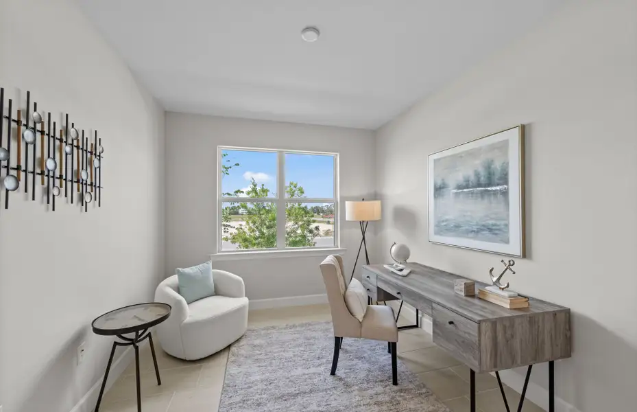 Furnished interior view inside a new home in Del Webb Oak Creek, North Fort Myers (Image 12).