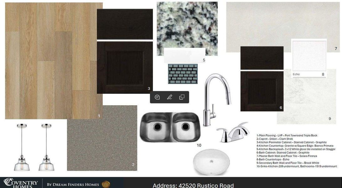 Sample of building materials used in homes in Escondido, Magnolia (Image 4).