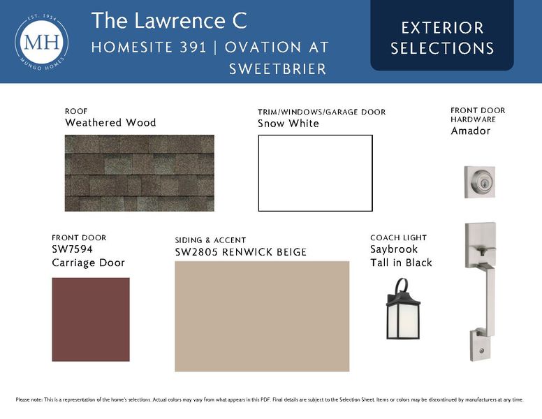 Sample of building materials used in homes in Ovation at Sweetbrier, Durham (Image 4). Sample of building materials used in homes in Ovation at Sweetbrier, Durham (Image 4).