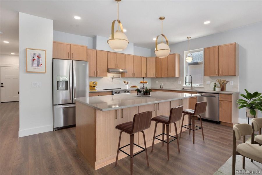 Virtually staged kitchen