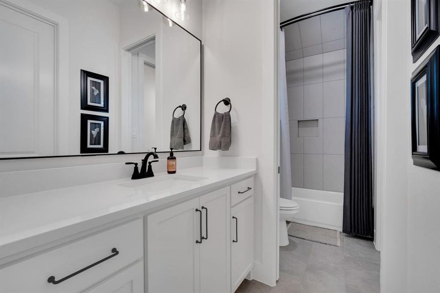 Jack and Jill bathroom with 2 large vanities!