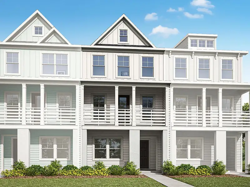 Front exterior of a new home in New Riverside Village, Bluffton, SC, highlighting curb appeal (Image 1). Front exterior of a new home in New Riverside Village, Bluffton, SC, highlighting curb appeal (Image 1).