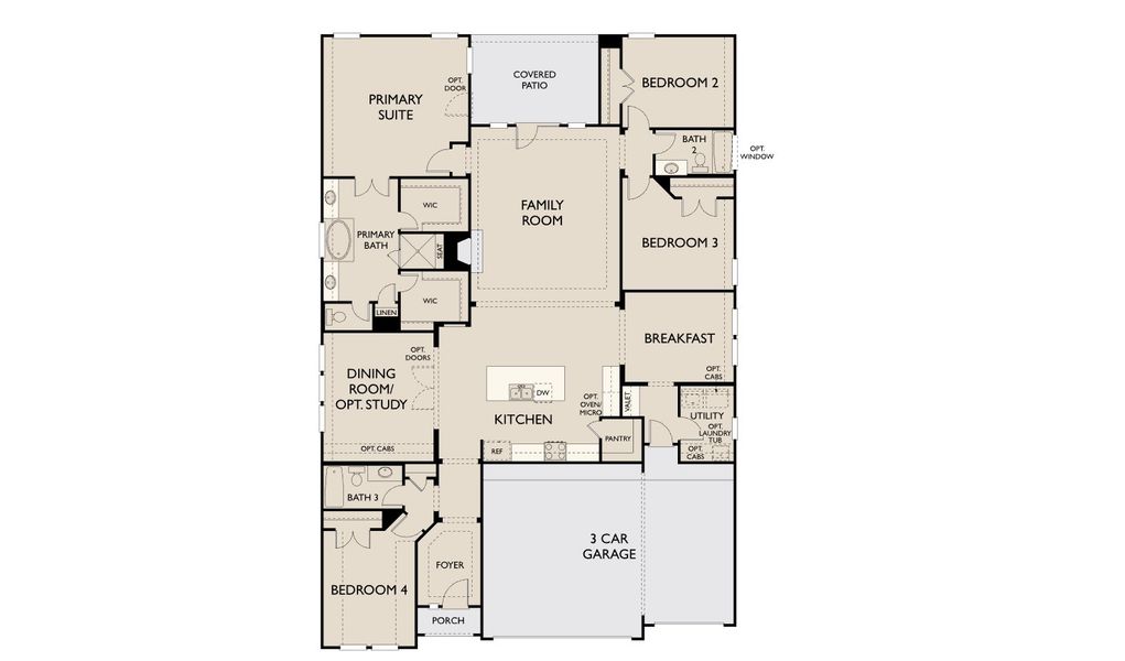 2D floor plan layout for the Dominion by Ashton Woods in Wildrye 60ft, Waller, TX (Image 3).
