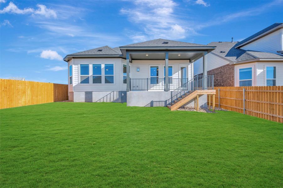 Exterior details and patio area of a home in Heritage, Dripping Springs (Image 3).