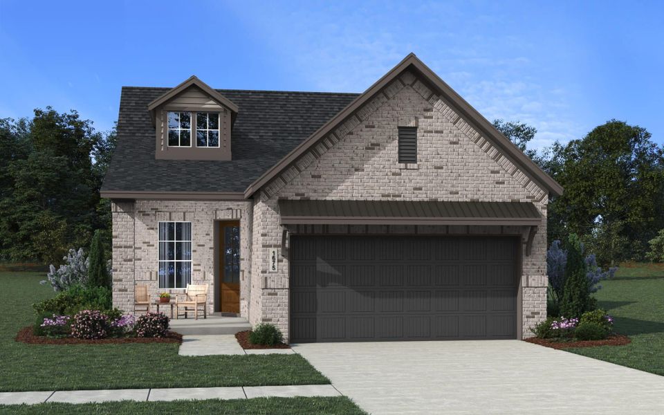 Representative exterior photo of a completed home built from the Carlisle by Chesmar Homes in Sunterra, Katy, TX (Image 10).