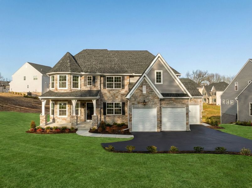 Representative exterior photo of a completed home built from the Hawthorne by Keystone Custom Homes in McLean South Shore, Belmont, NC (Image 21).