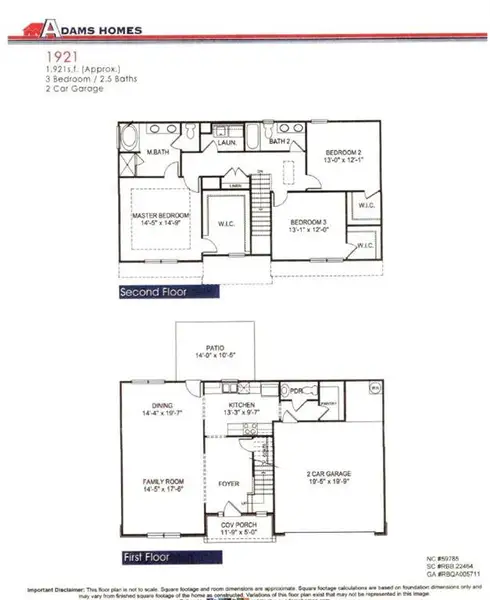 2D floor plan layout of this home in Habersham Meadows, Demorest, GA (Image 4).