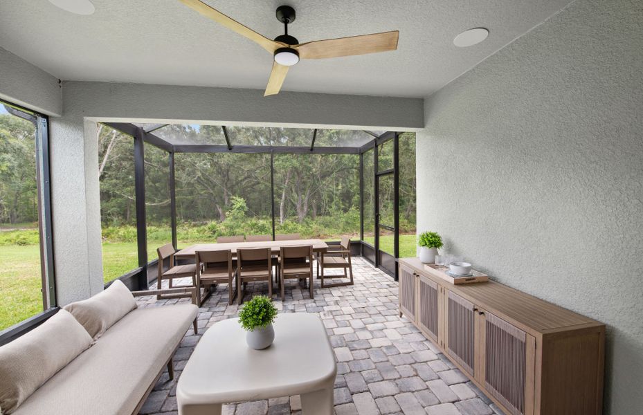 Exterior details and patio area of a home in Del Webb River Reserve, Spring Hill (Image 2). Exterior details and patio area of a home in Del Webb River Reserve, Spring Hill (Image 2).