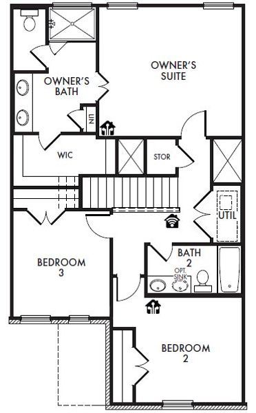 2D floor plan layout of this home in Sereno Oaks at Buckner Terrace, Dallas, TX (Image 3). 2D floor plan layout of this home in Sereno Oaks at Buckner Terrace, Dallas, TX (Image 3).