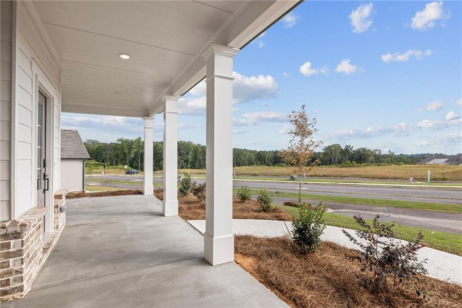 Exterior details and patio area of a home in The Estates at Gainesville Township, Gainesville (Image 13).