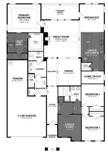 2D floor plan layout of this home in Enclave at Legacy Hills, Celina, TX (Image 3).
