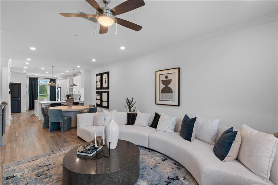 Furnished interior view inside a new home in Ward's Crossing Townhomes, Johns Creek (Image 5).