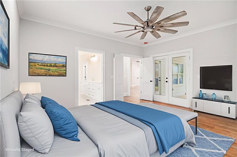 Furnished interior view inside a new home in , White (Image 20).