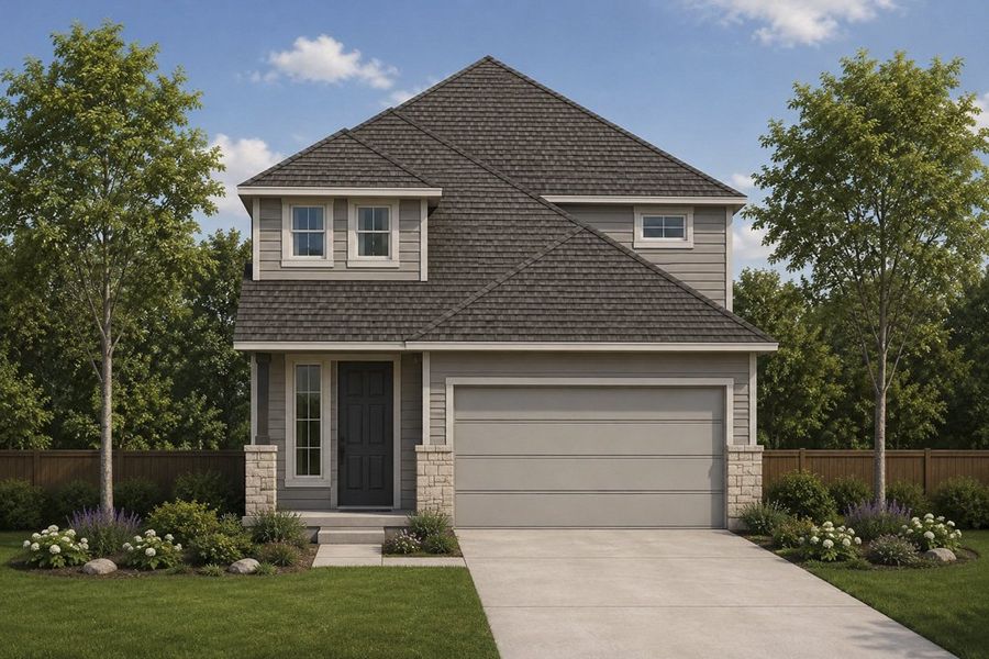 Representative exterior photo of a completed home built from the The Redwood by Lillian Custom Homes in Tabor Ranch, Ponder, TX (Image 6). Representative exterior photo of a completed home built from the The Redwood by Lillian Custom Homes in Tabor Ranch, Ponder, TX (Image 6).