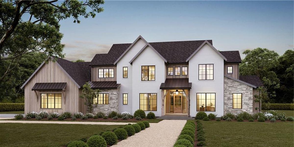 Front exterior of a new home in , Cumming, GA, highlighting curb appeal (Image 1). Front exterior of a new home in , Cumming, GA, highlighting curb appeal (Image 1).