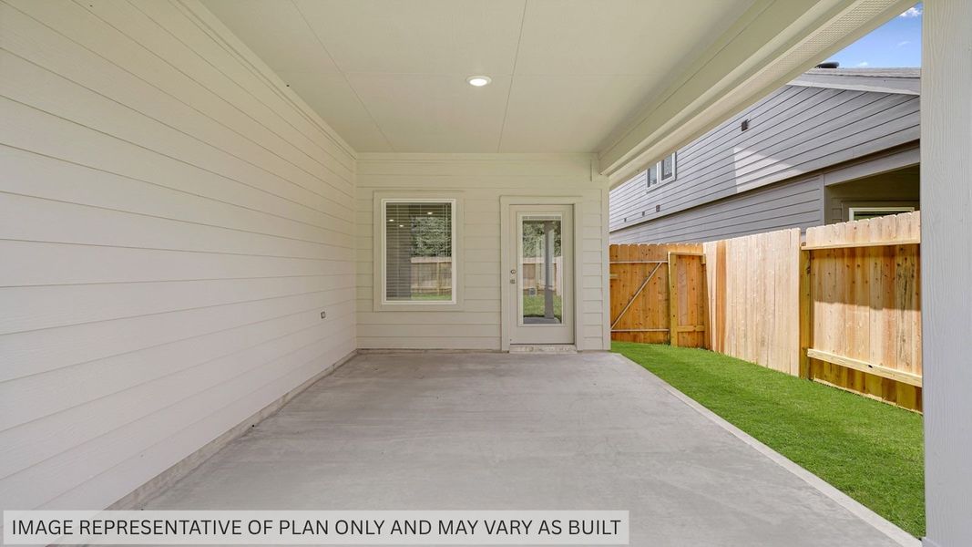 Exterior details and patio area of a home in Grand Pines, Magnolia (Image 3).