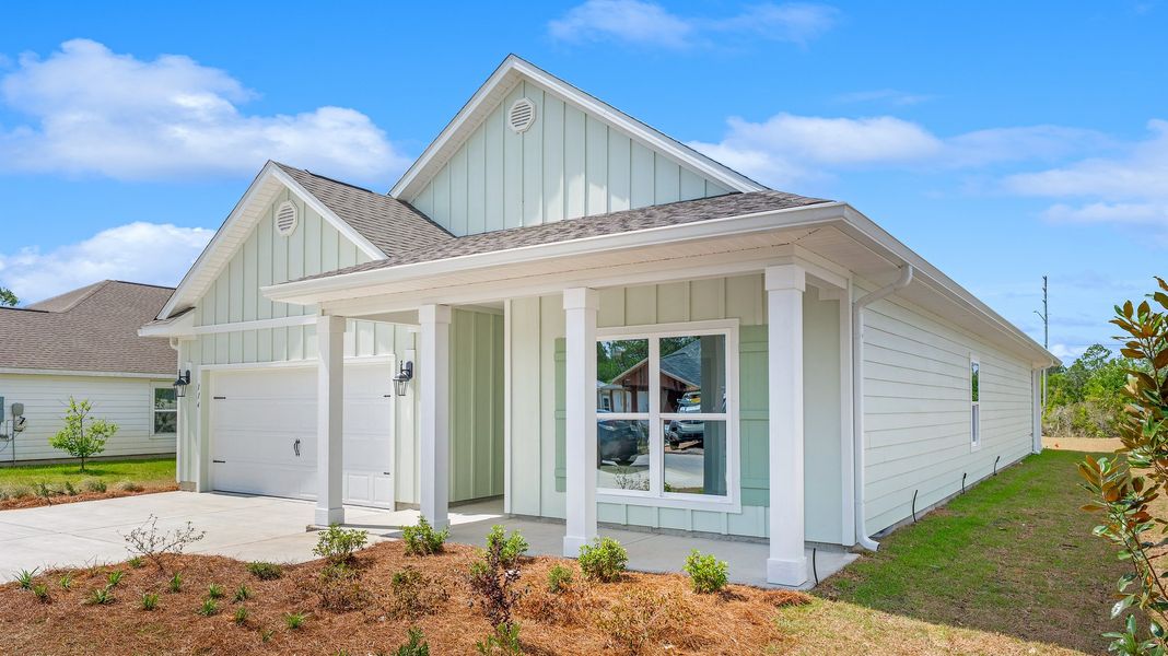 Representative exterior photo of a completed home built from the The Delray by D.R. Horton in Buffer Farms, Port Saint Joe, FL (Image 2).