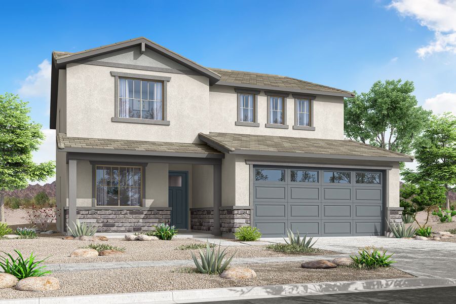 Representative exterior photo of a completed home built from the Sienna by Mattamy Homes in Tyler Ranch, Buckeye, AZ (Image 2).