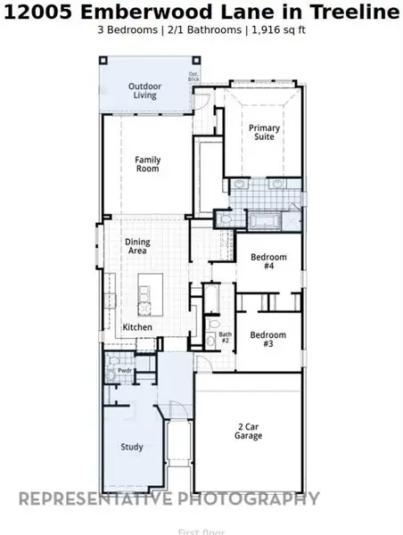 2D floor plan layout of this home in Treeline, Justin, TX (Image 2).